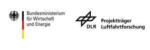 Logos BMWE und Projektträger Luftfahrtforschung